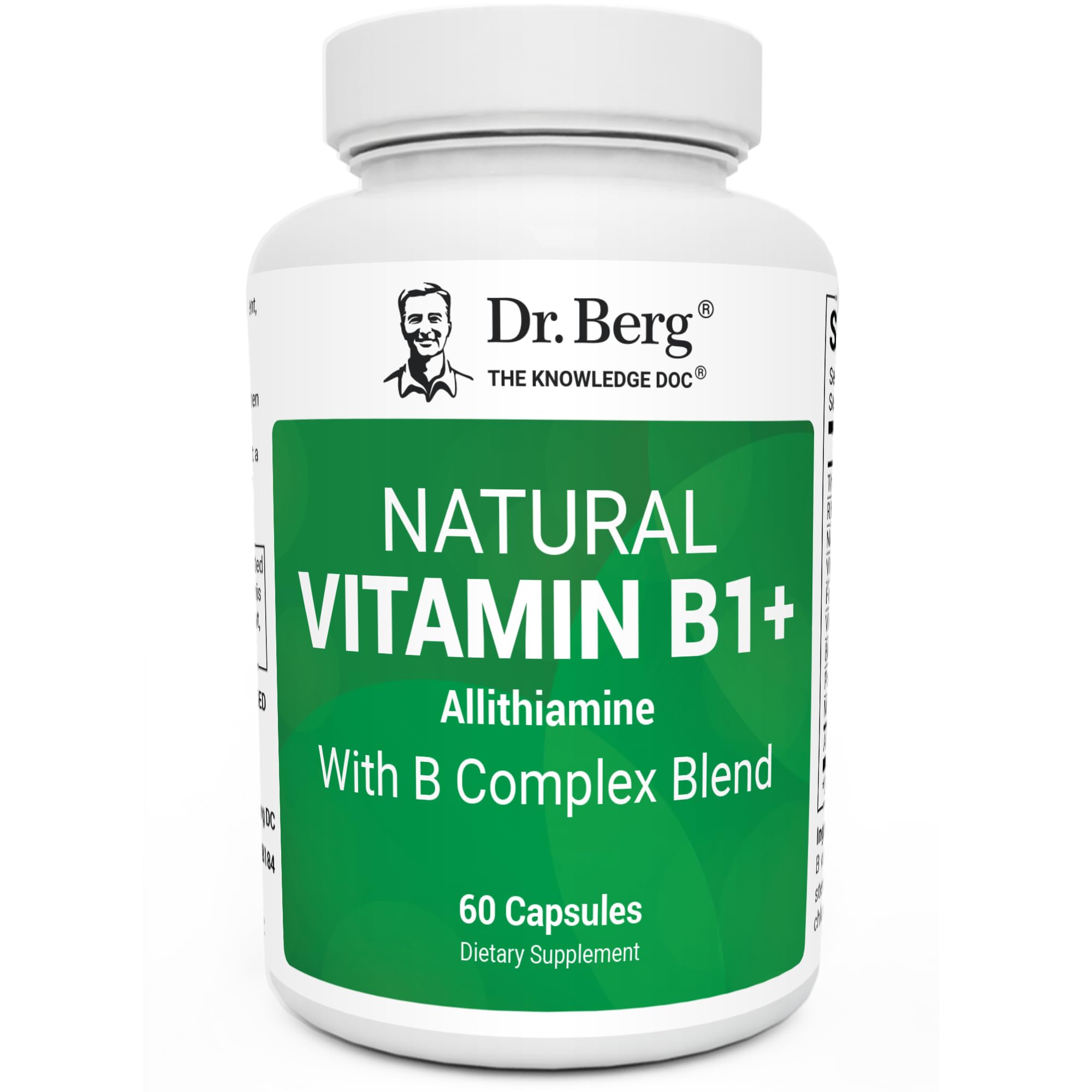 Dr. Berg Natural Vitamin B1 B6 B12 Complex - Allithiamine Vitamin B1 Supplement with 8 Essential Vitamin B Complex for Men & Women Including Thiamin, Niacin, Folate, Magnesium & More - 60 Capsules Dr. Berg Nutritionals uk supplements