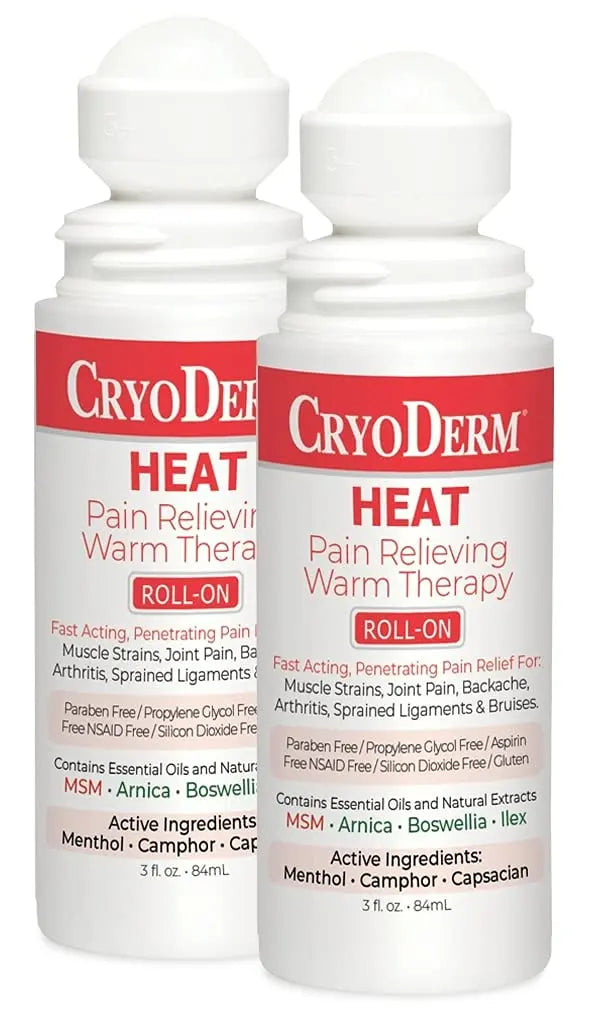 Pkg of 2 CryoDerm Heat Roll-On CryoDerm uk supplements