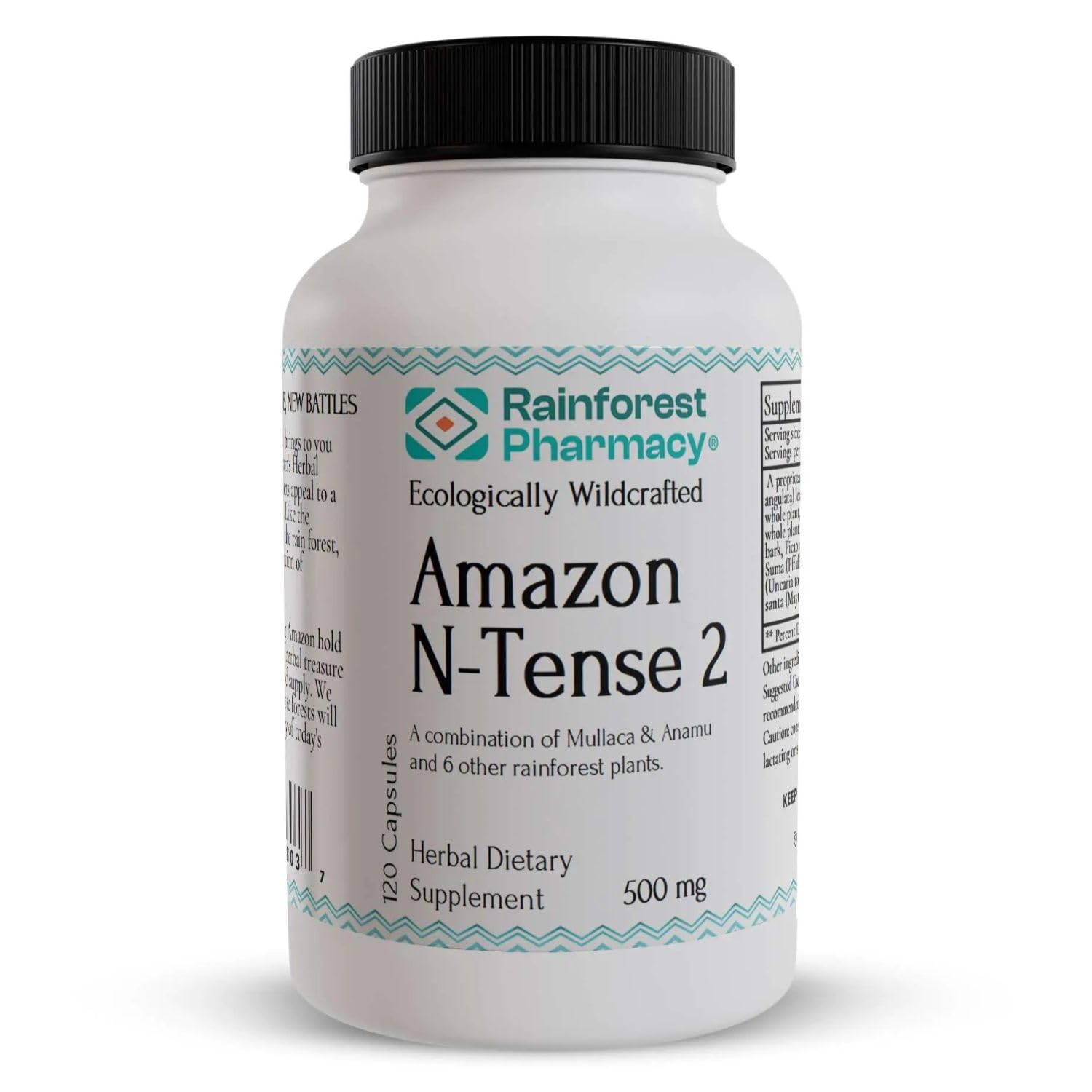 Rainforest Pharmacy N-Tense (2) Wildcrafted Amazon Rainforest Herbal Supplement to Support Cellular Health 500mg | 120 Vegetable Capsules with Mullaca, Anamu, Cat’s Claw, Suma Rainforest Pharmacy uk supplements