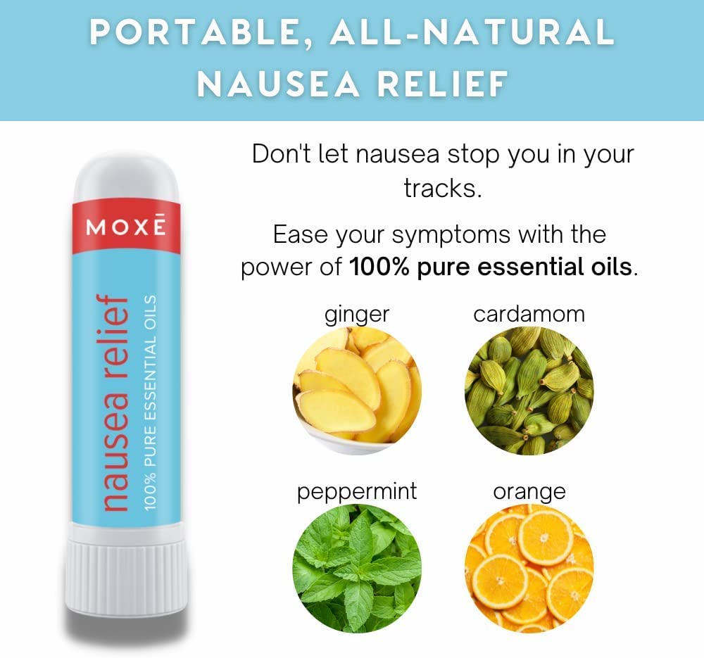 MOXE Nausea Nasal Inhaler Sticks, All Natural Essential Oil Blend, Ginger, Cardamom, Peppermint MOXE uk supplements