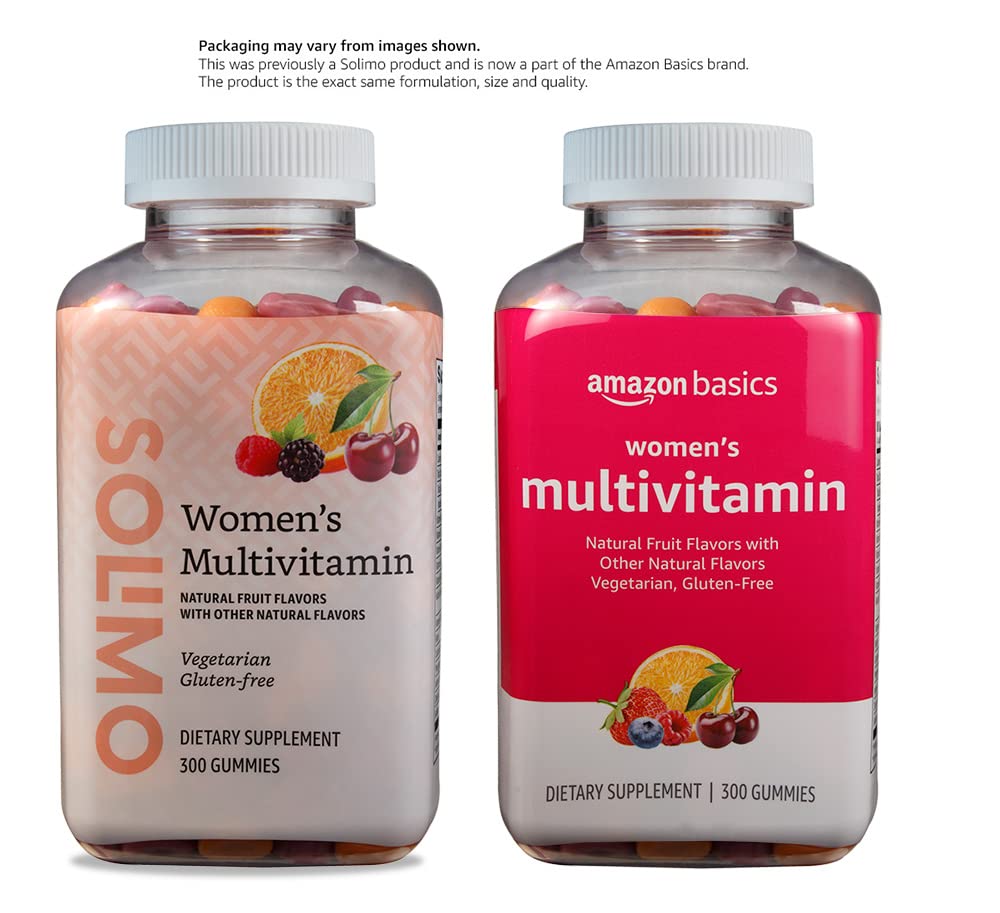 Amazon Basics Women's Multivitamin, Mixed Berry Flavor, Vegetarian & Gluten-Free, 300 Gummies Amazon Basics uk supplements