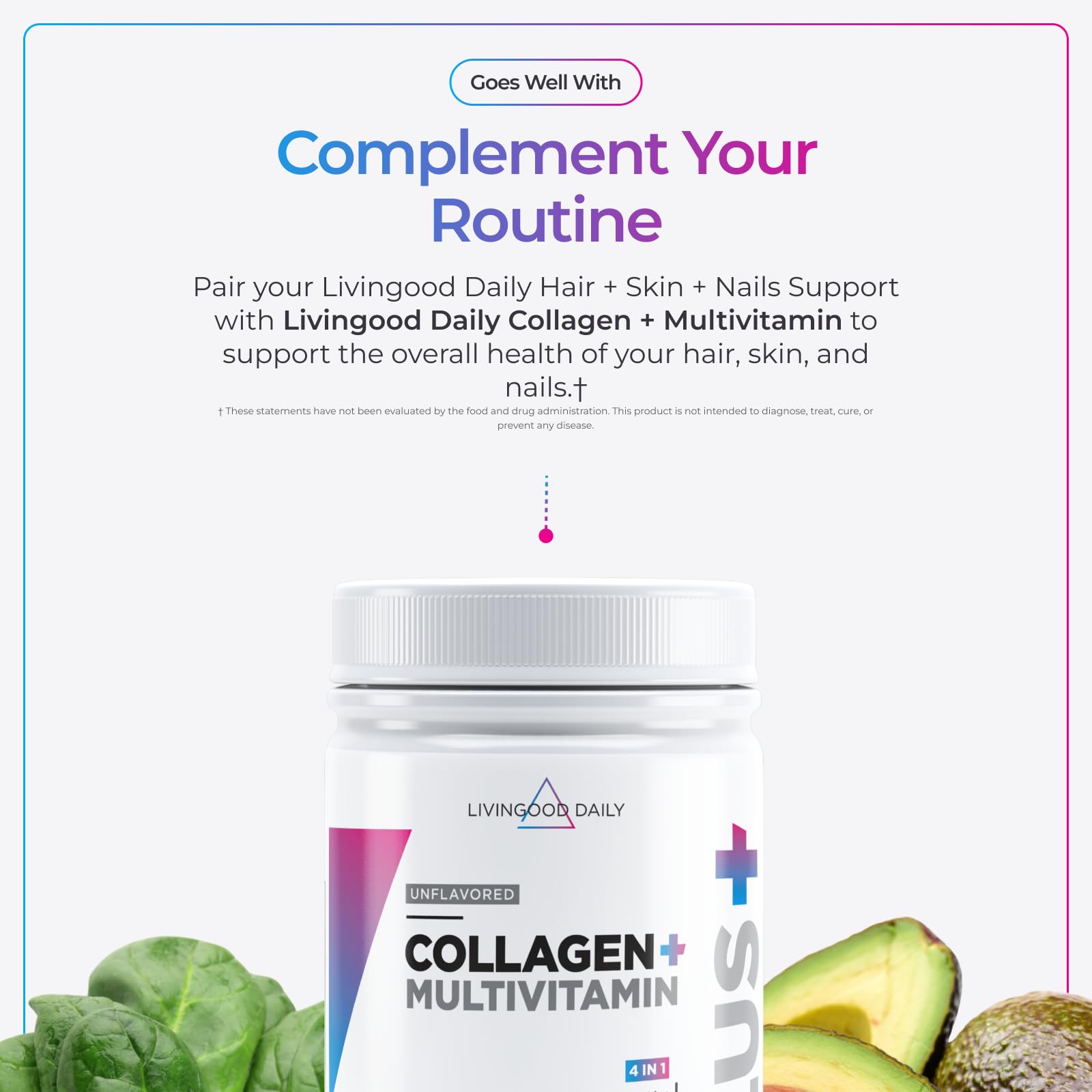 Livingood Daily Hair, Skin & Nails Supplement, 14-in-1 Formula with Biotin, Collagen, Keratin, Bamboo, Selenium, Folate, B12, Zinc and More, Beauty Supplement for Women & Men, Gluten Free, 60 Capsules Livingood Daily uk supplements