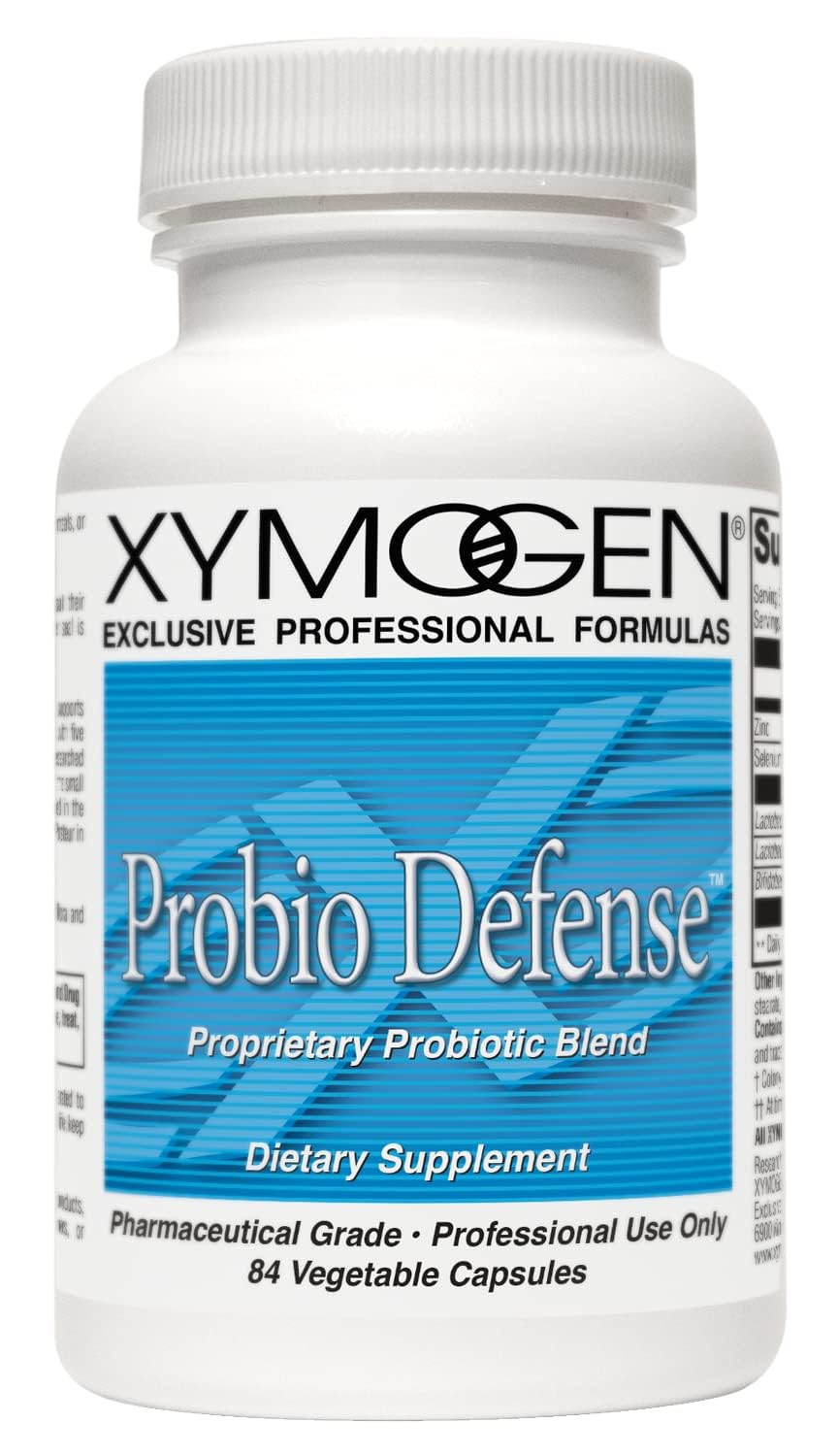 XYMOGEN Probio Defense - Daily Probiotic Blend for GI Balance Support - Immune & Gut Health Aid - 10 Billion CFU - Lactobacillus Rhamnosus, Zinc & Selenium - Gluten-Free & Non-GMO - 84 Capsules XYMOGEN uk supplements