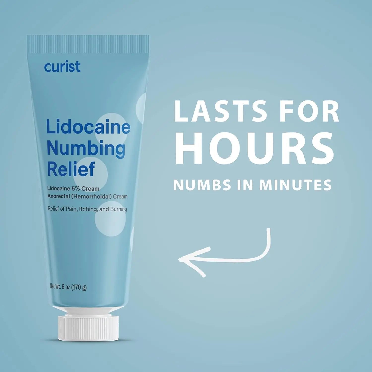 Curist 5% Lidocaine Numbing Cream - 6 oz (170 g) XL Tube - Soothing Numbing Cream for Temporary Discomfort, Itching, and Burning from Hemorrhoids Lidocaine 5% (1 Pack - 6 oz Tube) Curist uk supplements