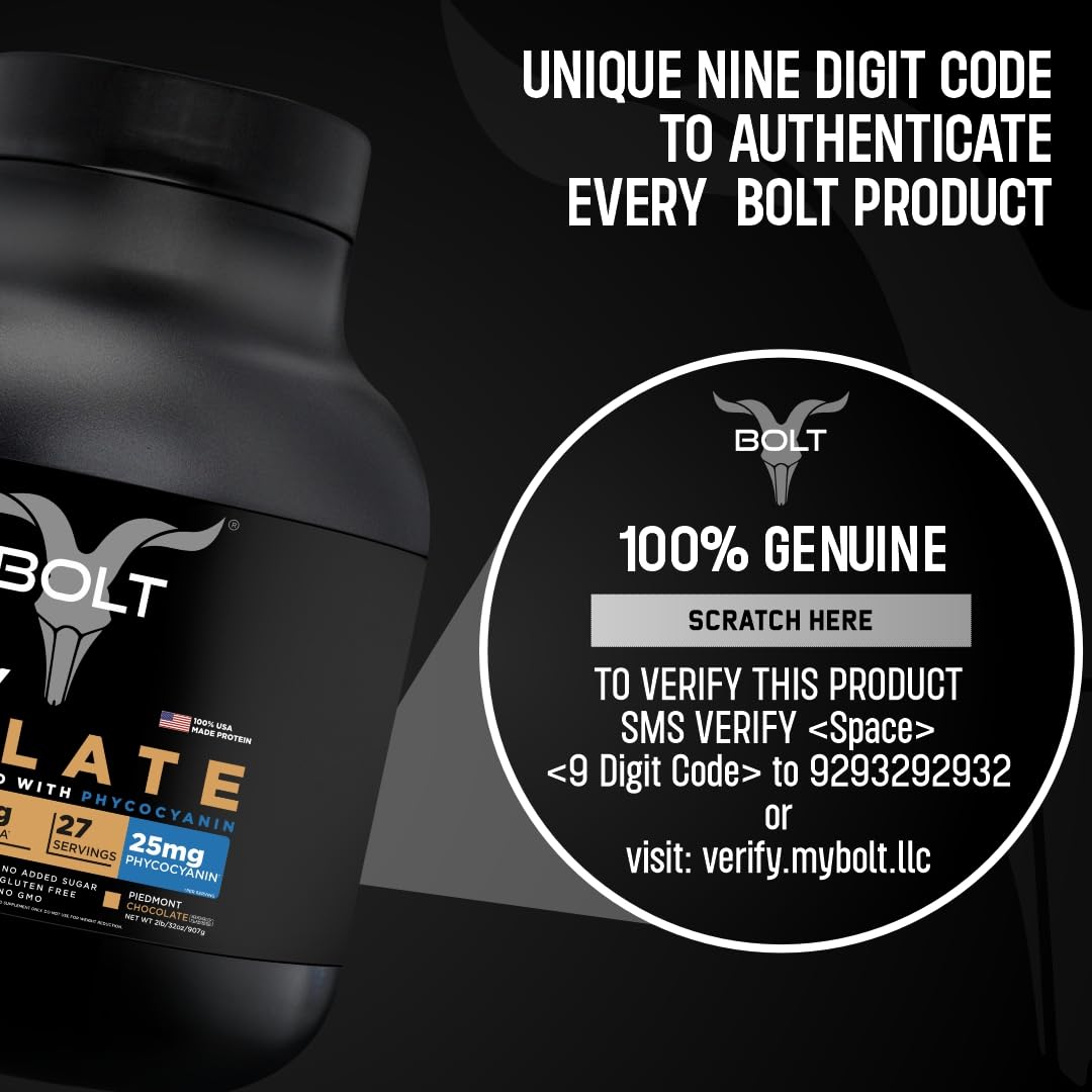 Bolt Nutrition Whey Isolate Protein Powder | with Superfood Phycocyanin | Muscle Strength Bolt Nutrition uk supplements