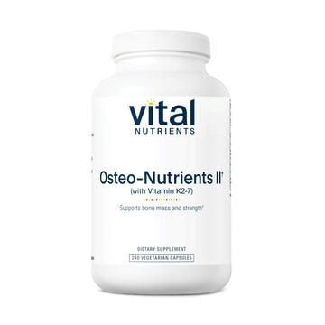 Vital Nutrients Osteo-Nutrients II - Vitamin K2 + D3, Calcium, Boron, and Magnesium for Bone Strength* - Healthy Heart Support - Vegetarian Supplement - Gluten, Dairy, Soy Free - 240 Capsules Vital Nutrients uk supplements