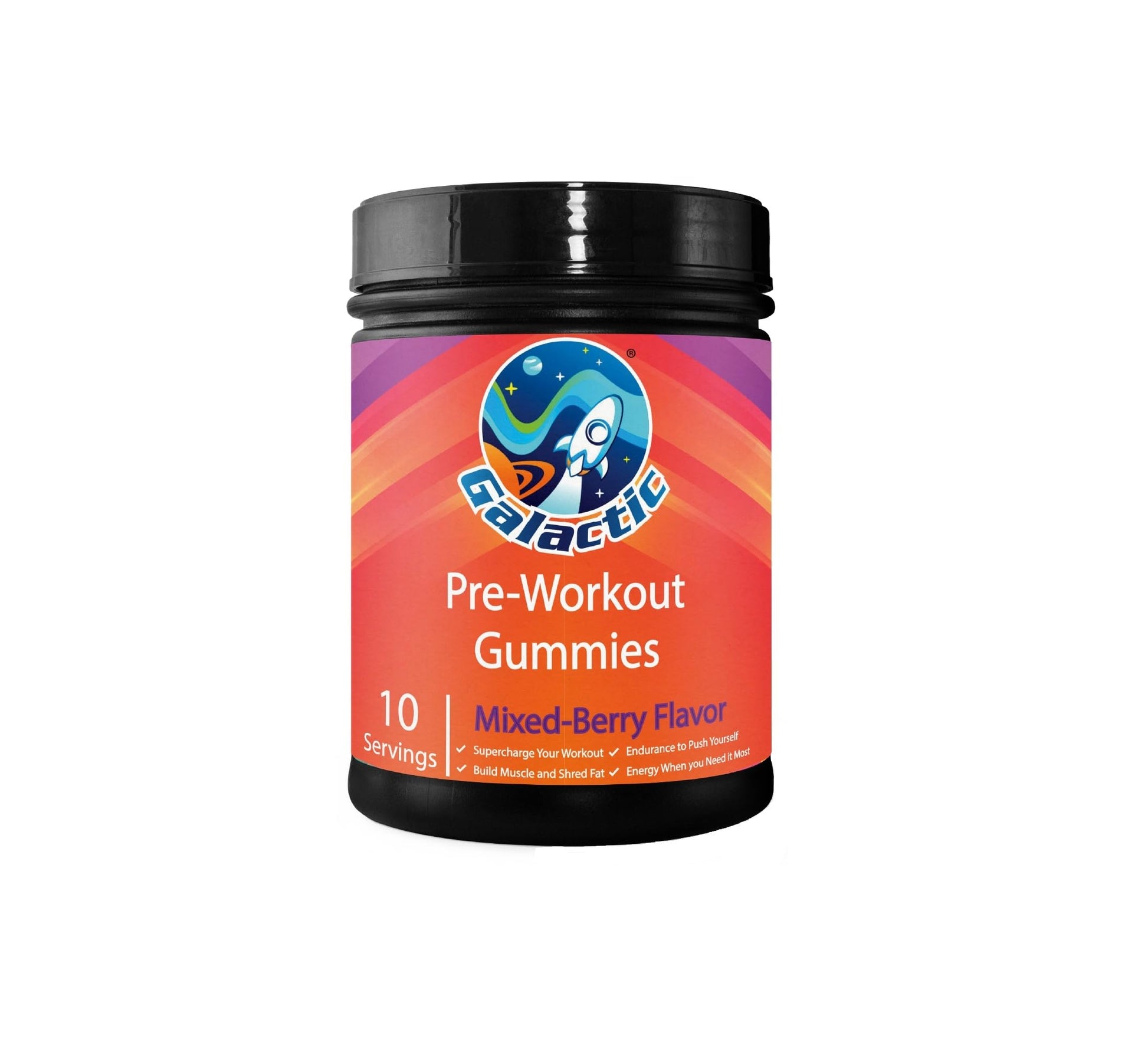 Galactic Pre-Workout Gummies, All Natural, 250mg Caffeine, Beta-Alanine, L-Citrulline Galactic uk supplements