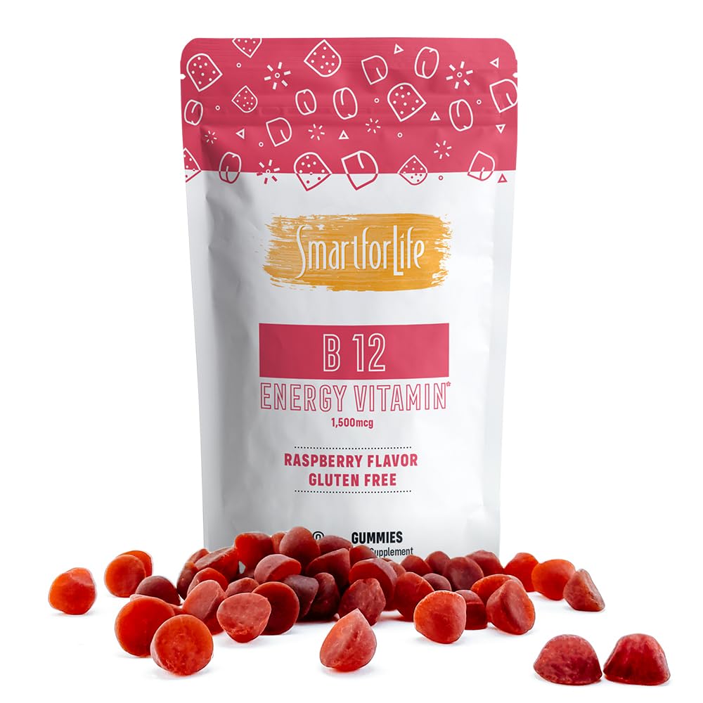 B12 Gummy Vitamins - 1500 mcg Vitamin B12 Gummies for Adults and Kids - Helps with Energy, Metabolism, Bone Nervous System Support Smart for Life uk supplements