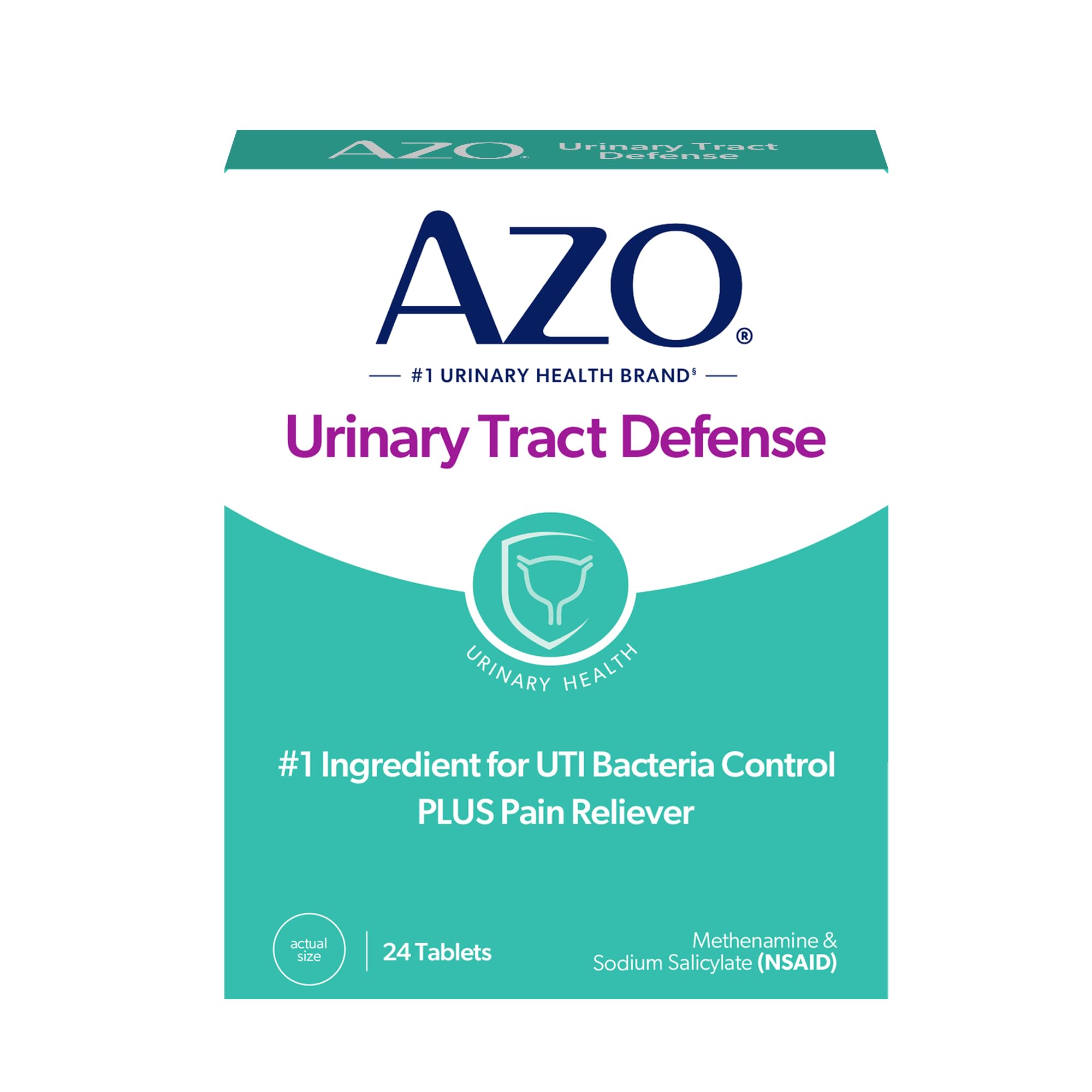 AZO Urinary Tract Defense Antibacterial Protection, FSA/HSA Eligible, Helps Control a UTI Until You Can See a Doctor, from The No. 1 Most Trusted Urinary Health Brand, 24 Count (Pack of 1) AZO uk supplements