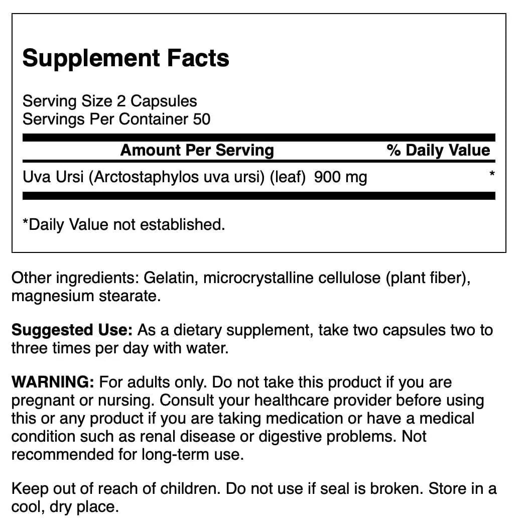 Swanson Full-Spectrum Uva Ursi Leaf - Herbal Supplement Supporting Kidney & Urinary Tract Health - May Support Cardiovascular System Function & Bladder Health - (100 Capsules, 450mg Each) Swanson uk supplements
