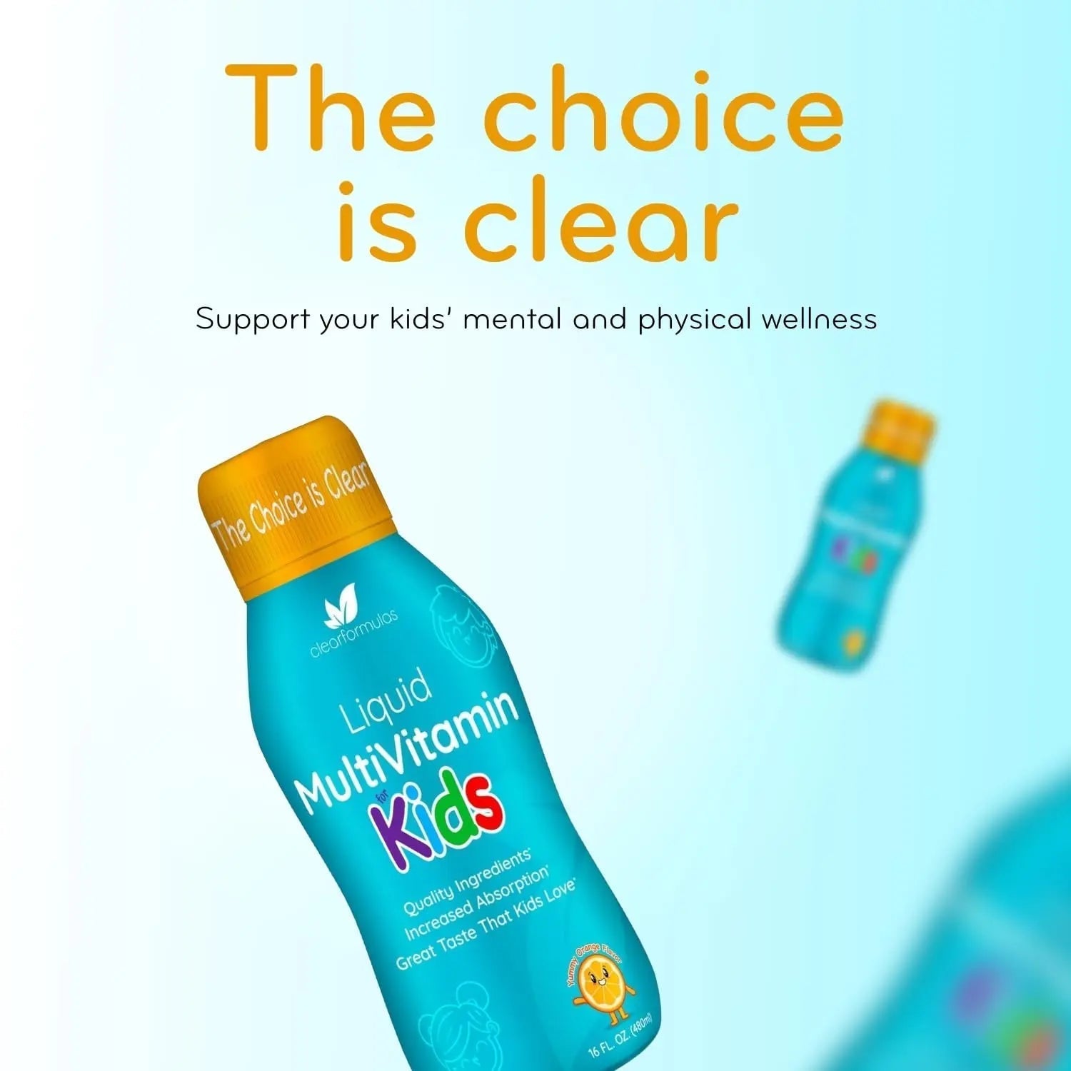 Sugar Free Liquid Multivitamin for Kids - High Absorption Kids Liquid Multivitamin with Vitamins A C D E & B Complex Plus Quercetin Immune Support Complex Clear Formulas uk supplements