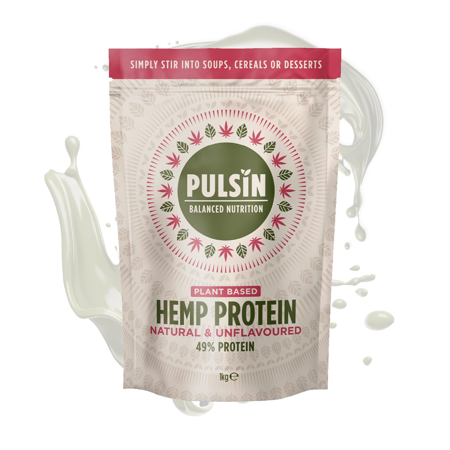 Pulsin - Natural Unflavoured Vegan Hemp Protein Powder - 1kg - 4.9g Protein, 0.4g Carbs, 35 Kcal Per Serving Pulsin uk supplements