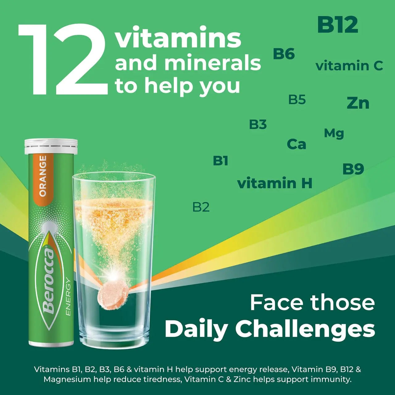 Berocca Energy Vitamin B & C Orange Flavour Effervescent Tablets 60 Pack Berocca uk supplements