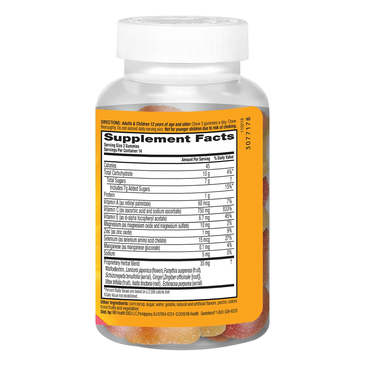 Airborne 750mg Vitamin C Immune Support Supplement Gummies for Adults, Assorted Fruit Flavor, Gluten Free Crafted Blend with Powerful Antioxidants Vitamins A C & E, 42 Gummies (2 Pack) Airborne uk supplements