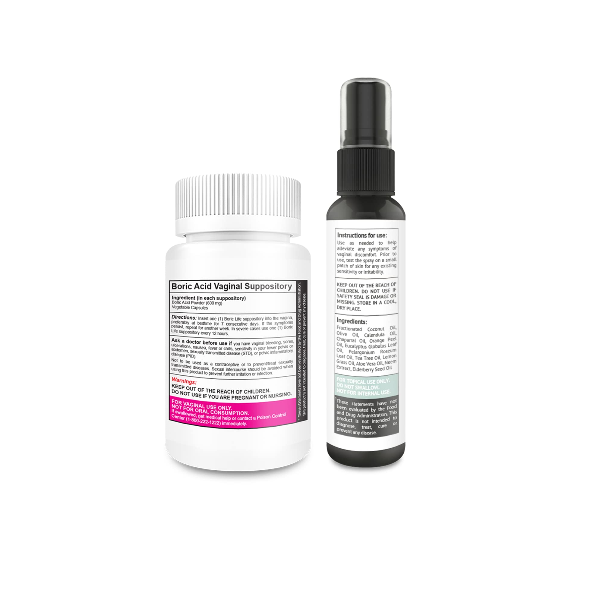 NutraBlast Boric Acid Vaginal Suppositories 600mg (30 Count) w/Intimist Essential Oils Blend Spray (2 fl oz) NutraBlast uk supplements