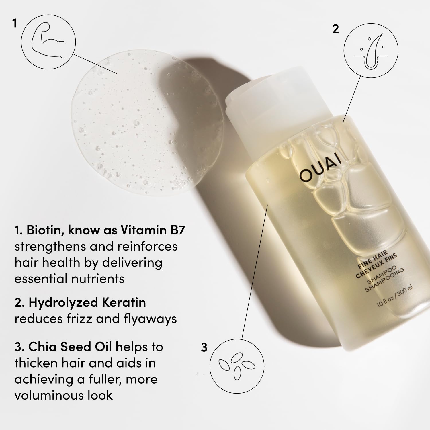 OUAI Fine Shampoo and Conditioner Set - Sulfate Free Shampoo and Conditioner for Women & Men - Made with Keratin, Marshmallow Root, Shea Butter & Avocado Oil - Free of Parabens & Phthalates (10 Fl Oz) OUAI uk supplements