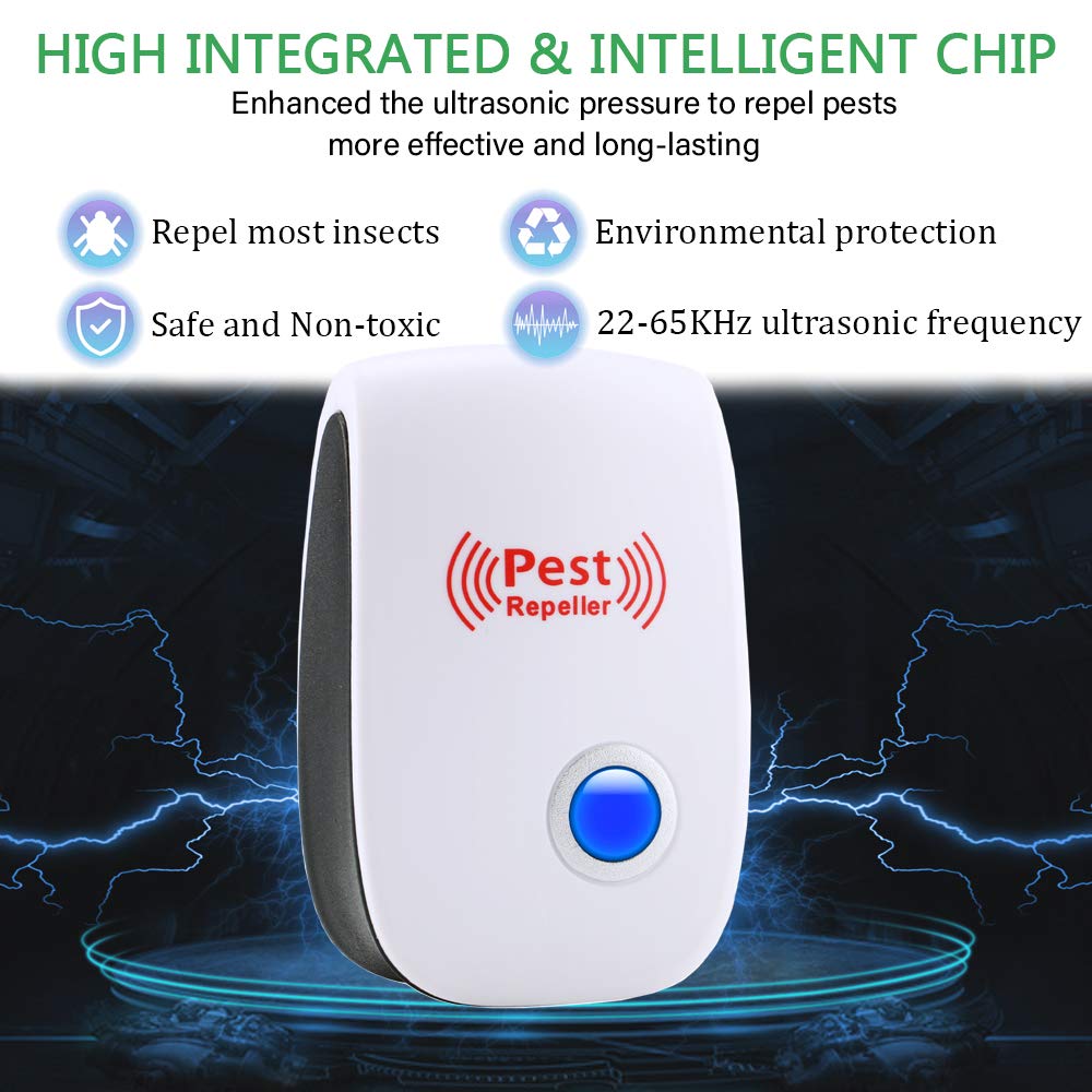 Ultrasonic Pest Repeller 6 Packs Electronic Plug in Indoor Sonic Repellent Palmandpond uk supplements