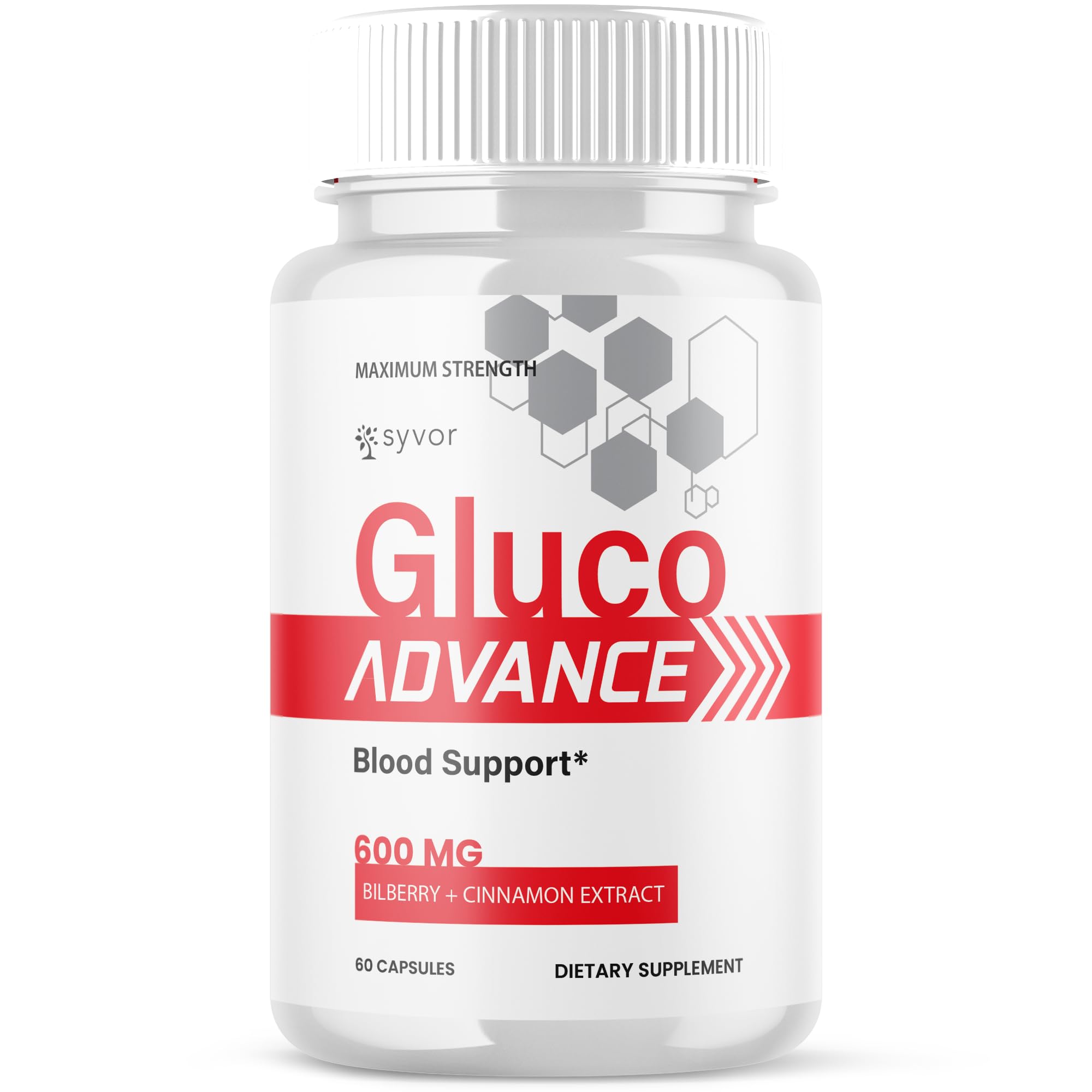 Gluco Advance Capsules, Official Gluco Advance Supplement Pills with All Natural Ingredients, Advanced Formula Supplement with Maximum Strength Premium Vitamins for Women & Men (60 Capsules) Syvor uk supplements