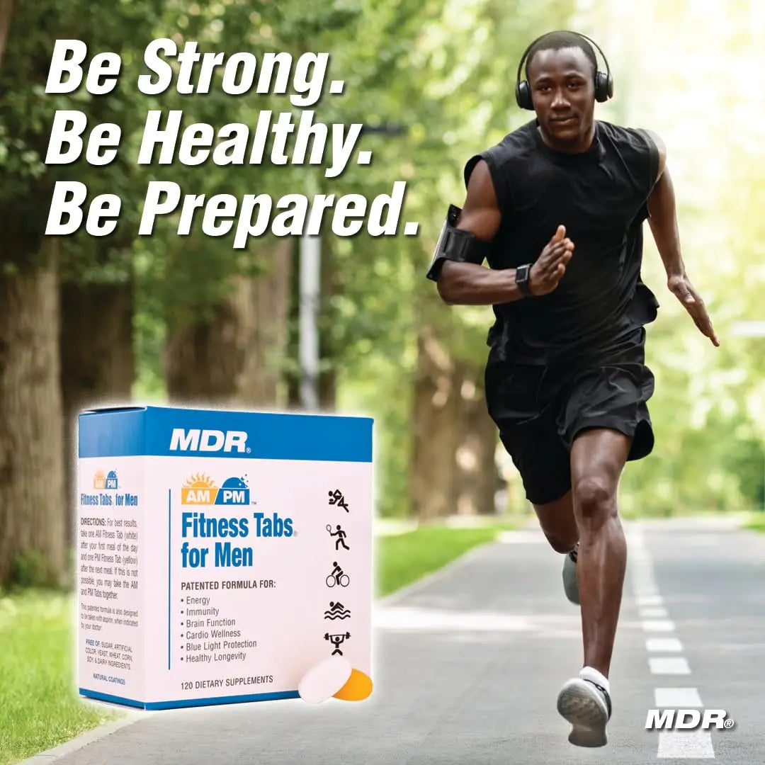 MDR Fitness Tabs Patented AM/PM Multivitamin for Men Doctor Formulated with Right Nutrients at The Right Time - Gluten Free - 2 Month Supply MDR uk supplements