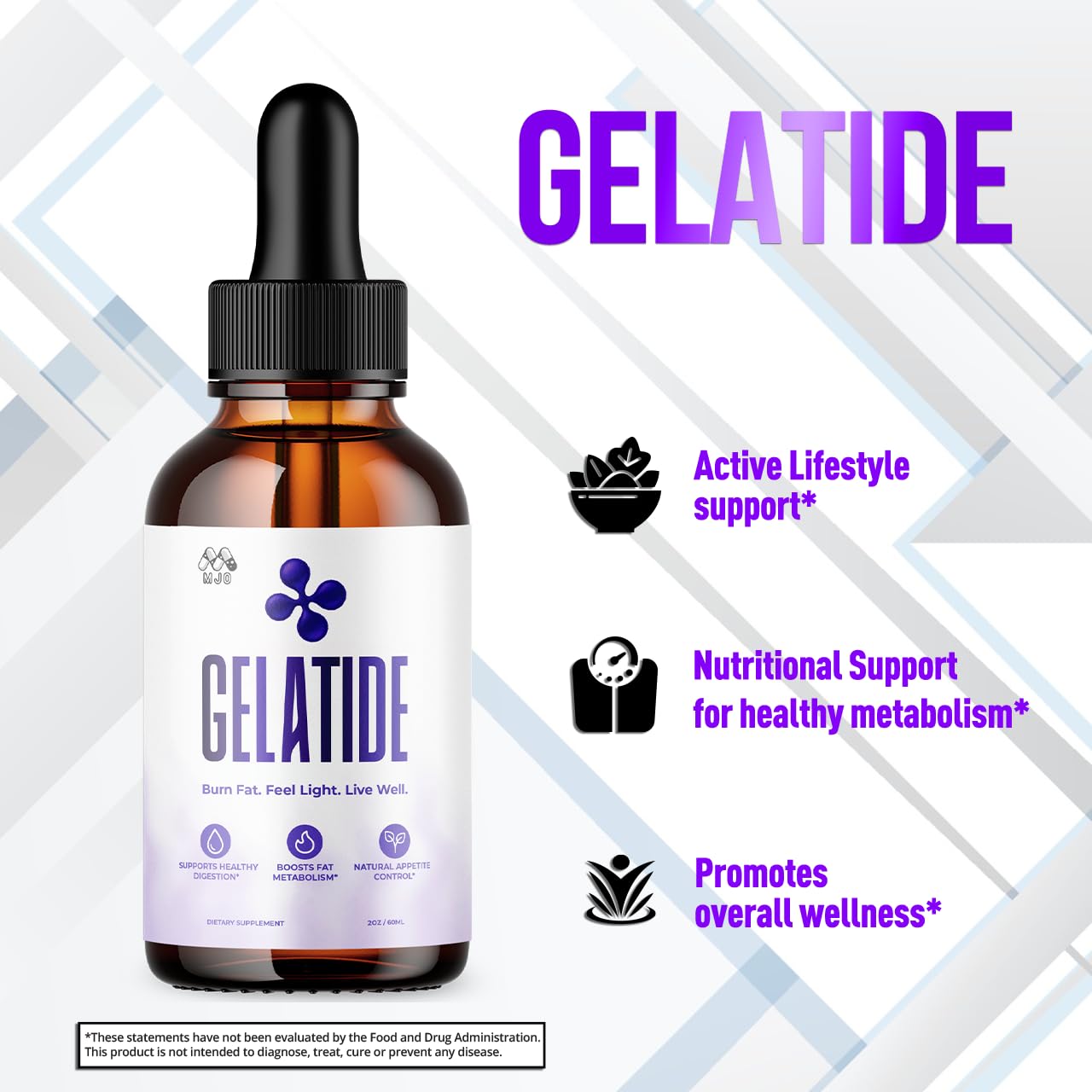 (2 Pack) Gelatide Drops, Official Gelatide Health Support Formula with All Natural Ingredients, Advanced Active Lifestyle Support Supplement Max Strength Vitamin Formula for Women & Men (60 Servings) MJO uk supplements