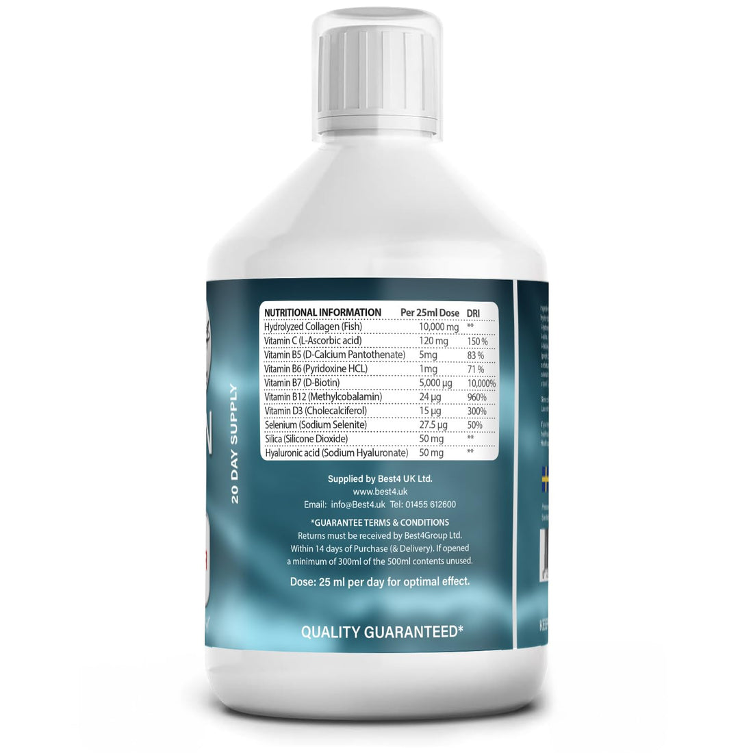 4 Pack Marine Collagen 2.2 Liquid 10000mg Sugar Free Ready to Drink Berry Flavour Best4Group uk supplements