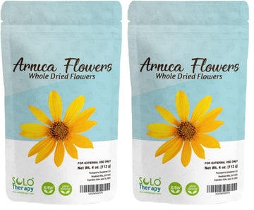 Solo Therapy Arnica Dried Whole Flowers 4 oz, Heterotheca Inuloides, Flores De Arnica Secas, Product from México, Packaged in The USA (Pack of 2) Solo Therapy uk supplements