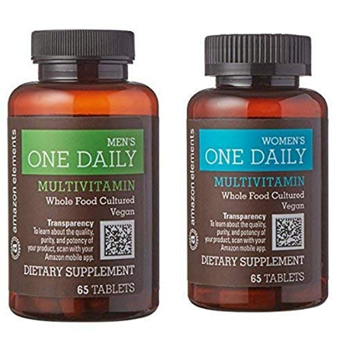 Amazon Elements Men's and Women's One Daily Multivitamins, Vegan, 65 Tablets, 2 month supply Amazon Elements uk supplements