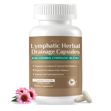 SpenHerb Lymphatic Drainage Capsules Supplements, 8-in-1 Herbal Lymphatic Blend Support Circulation and Natural Fluid Balance, Non-GMO Pure,60 Capsules/1 Pack SpenHerb uk supplements