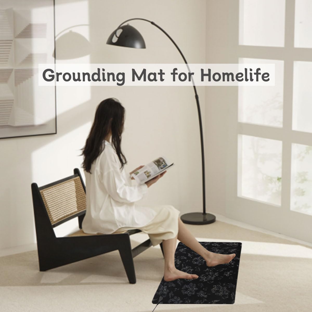 LOSUVERO Grounding Mat for Bed, 33.5x23.5Floral Printed Grounding Pad for Health Therapy, Efficient Sleep LOSUVERO uk supplements