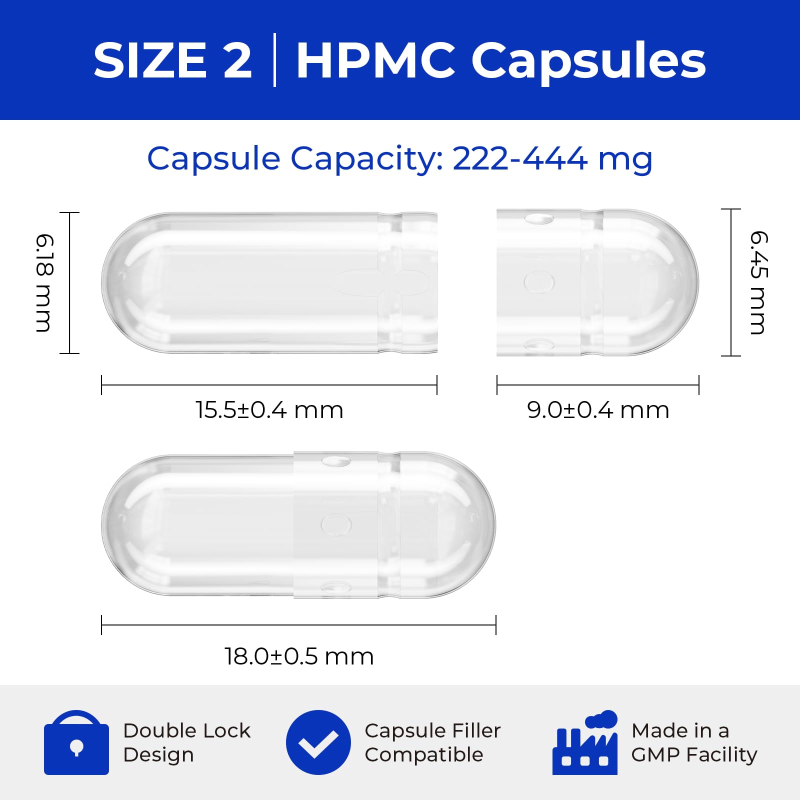 ATLEMISME Empty Vegan Capsules Size 2 - Empty (100 Count) DIY Filling - Veggie Capsules with 2 Micro Lab Spoons for Filling ATLEMISME uk supplements