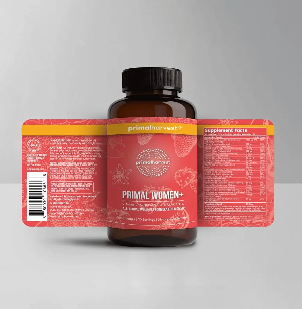 Primal Harvest Multivitamin for Women Vitamin A, Vitamin C, Vitamin D and E, Vitamin B12, B6, Biotin, Zinc Supplements Primal Harvest uk supplements