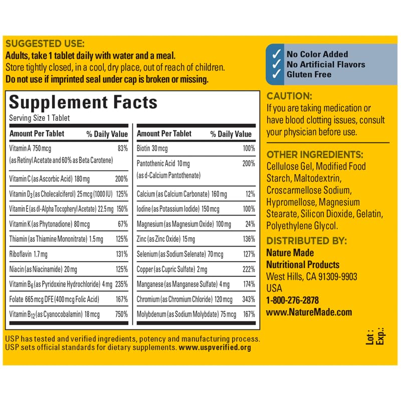 Nature Made Multivitamin For Him with No Iron, Mens Multivitamins for Daily Nutritional Support, Multivitamin for Men Nature Made uk supplements