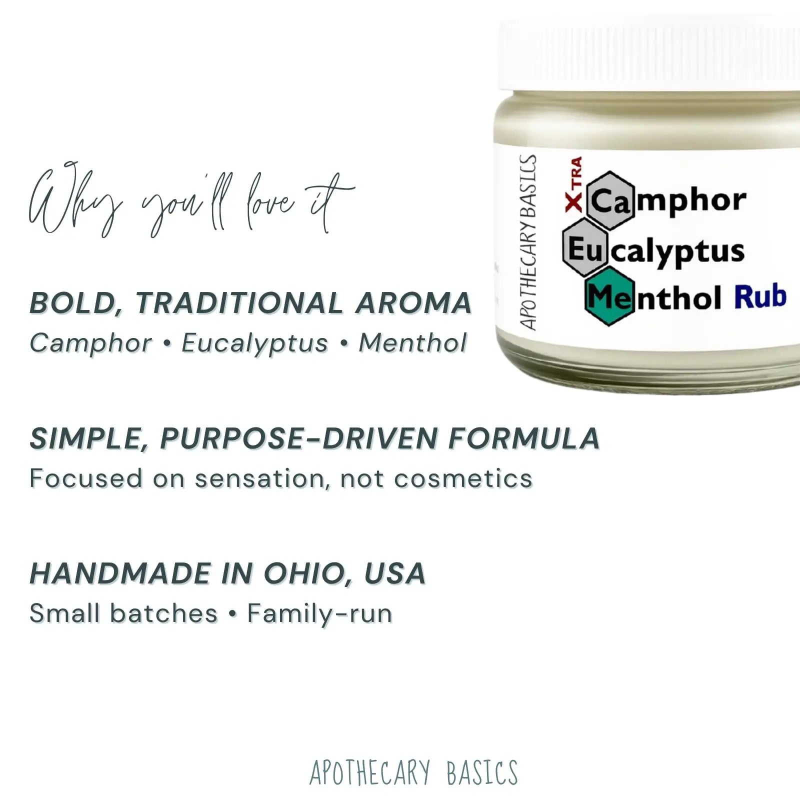 Camphor+Eucalyptus+Menthol Xtra Rub – Handmade with Menthol, Camphor & Eucalyptus – Soothing & Refreshing – 2.5 fl oz IEG Store uk supplements