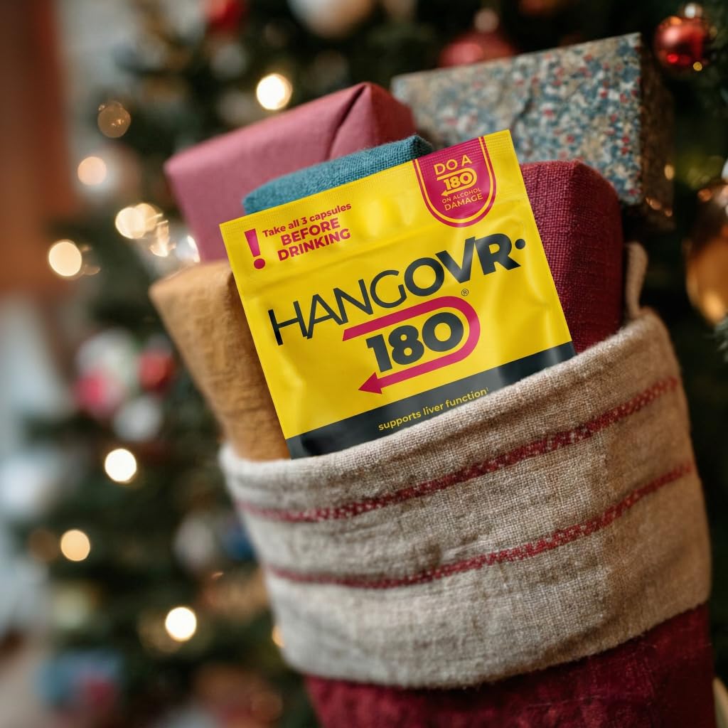 Hangovr 180 Tri-Power Before Drinking Defense 4 Pack - Support Liver & Brain Health, Feel Fresher & Better Energy - - Take Before Drinking for Relief, 3 Capsules per Pouch HANGOVR-180 uk supplements