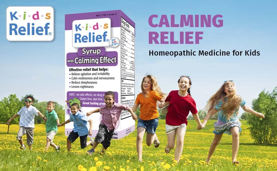 Kids Relief Syrup with Calming Effect, for Kids 0-12 Yrs, Grape Flavor, Gluten and Dye Free, No Added Sugar, 3.4 oz Kids Relief uk supplements