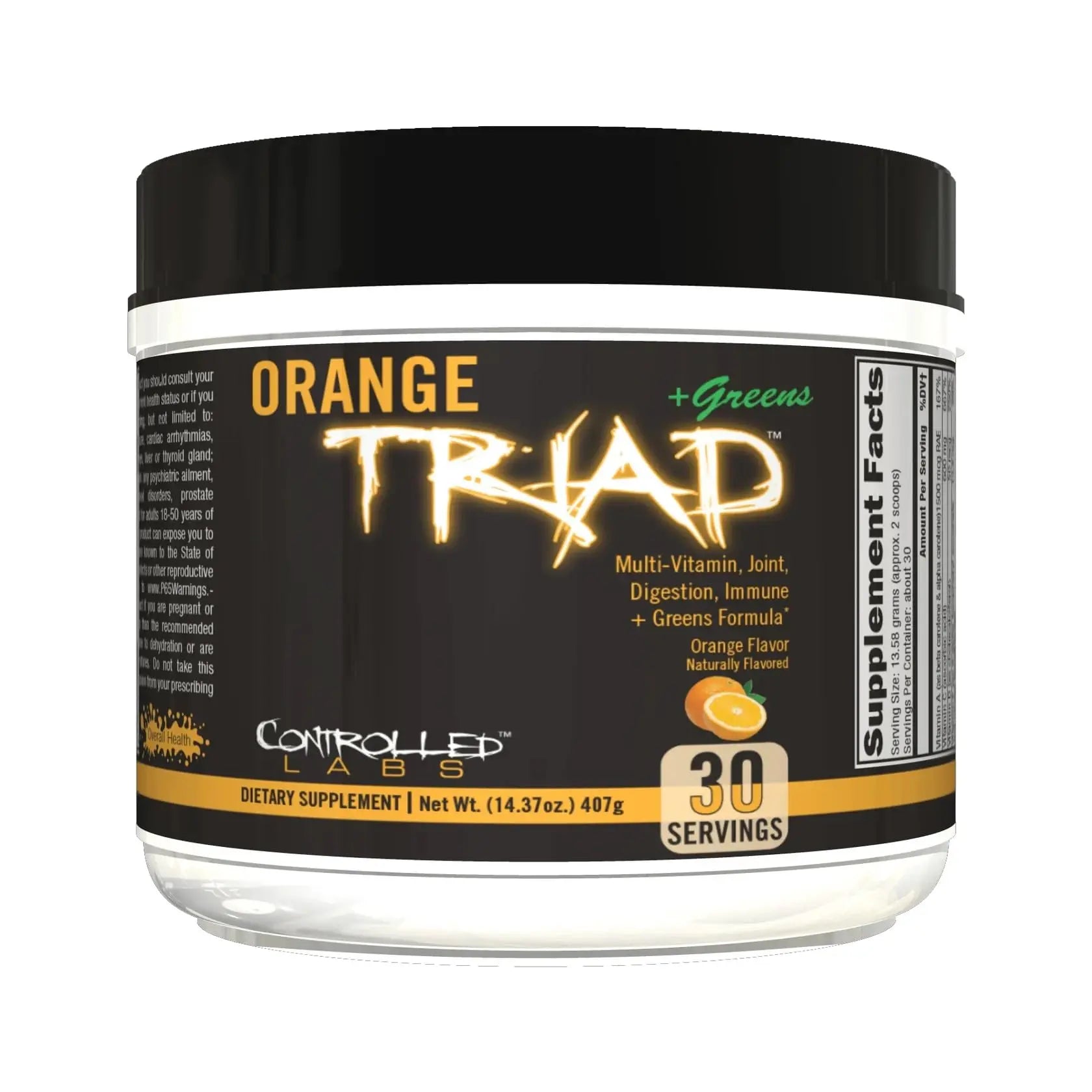 CONTROLLED LABS Orange Triad Plus Greens for Men and Women, 30 Servings Iron Free Sports Supplement for Overall Health CONTROLLED LABS uk supplements