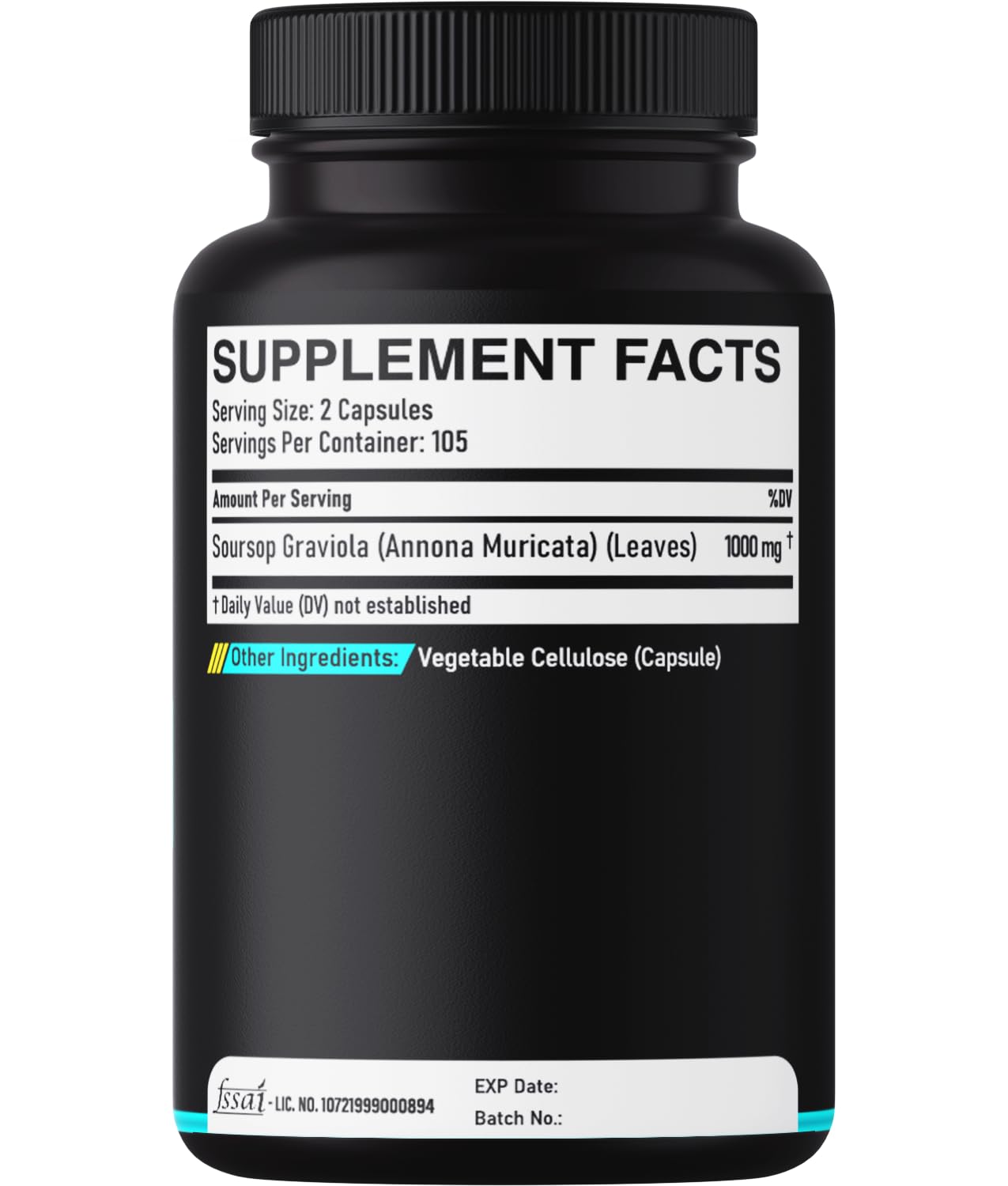 Soursop Graviola Leaves Capsules - Soursop Fruit Advanced - 210 Counts for 105 Servings DEDICAD uk supplements