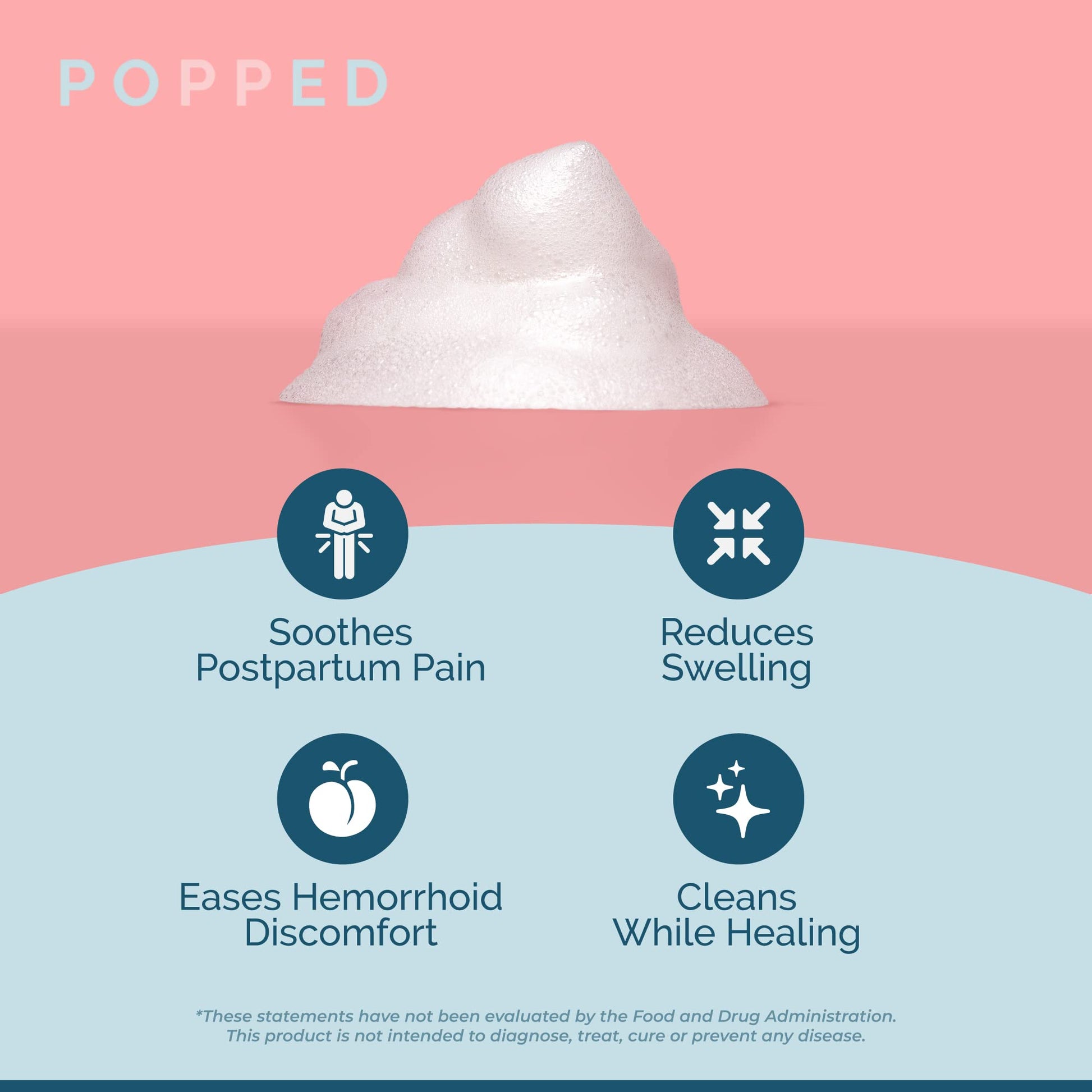 POPPED Witch Hazel Foam with Aloe (5 fl oz) | Perineal Healing Foam for Postpartum Care | Relieves Pain, Hemorrhoids, and Swelling After Birth | Postpartum Essential POPPED uk supplements