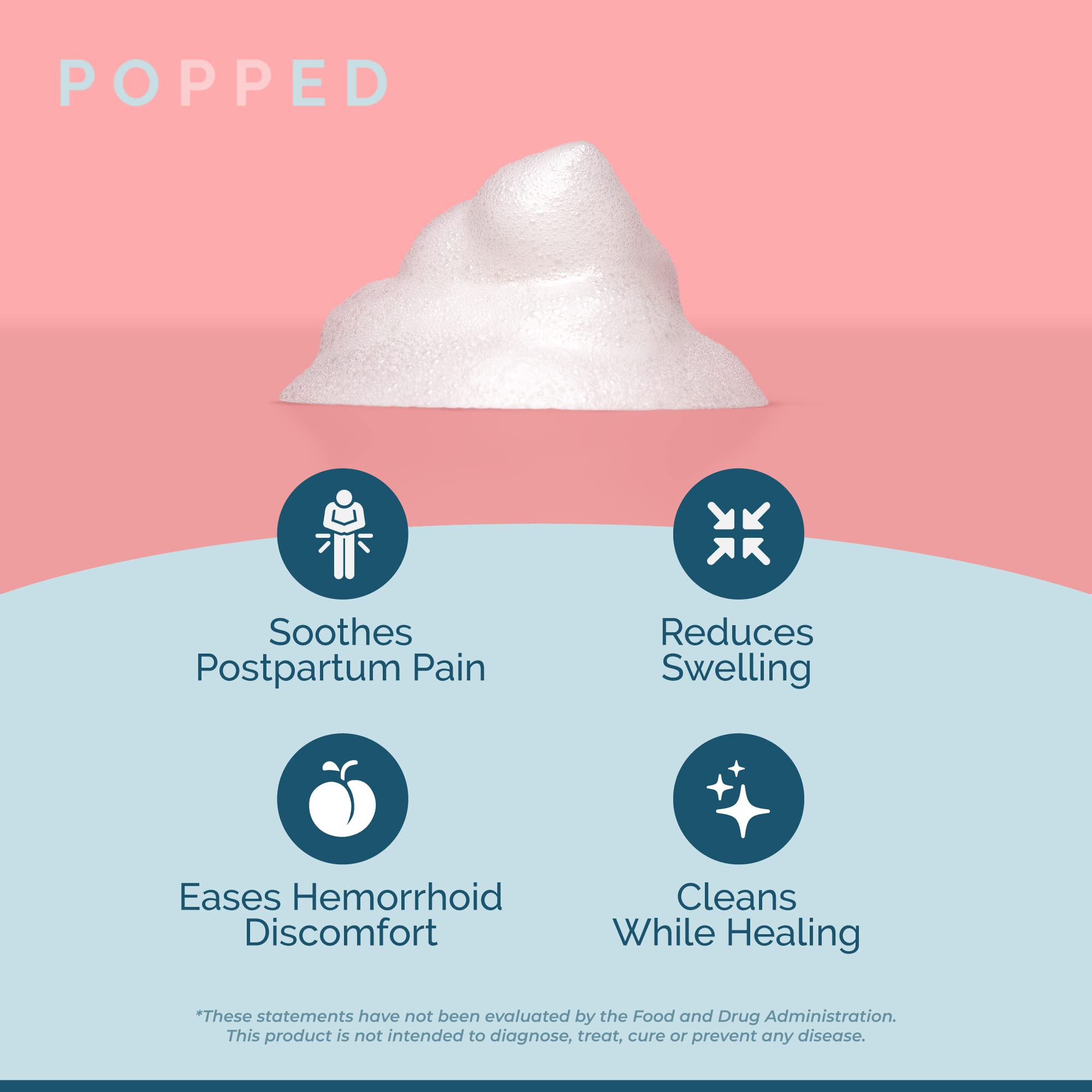 POPPED Witch Hazel Foam with Aloe (5 fl oz) | Perineal Healing Foam for Postpartum Care | Relieves Pain, Hemorrhoids, and Swelling After Birth | Postpartum Essential POPPED uk supplements