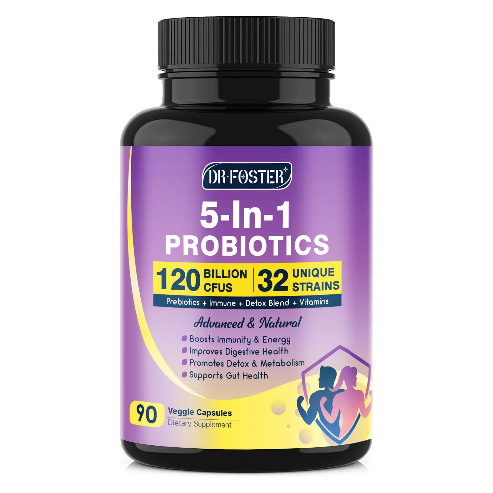 Probiotics for Women & Men Digestive Health，120 Billion CFUs, Prebiotics and Probiotics DRFOSTER uk supplements