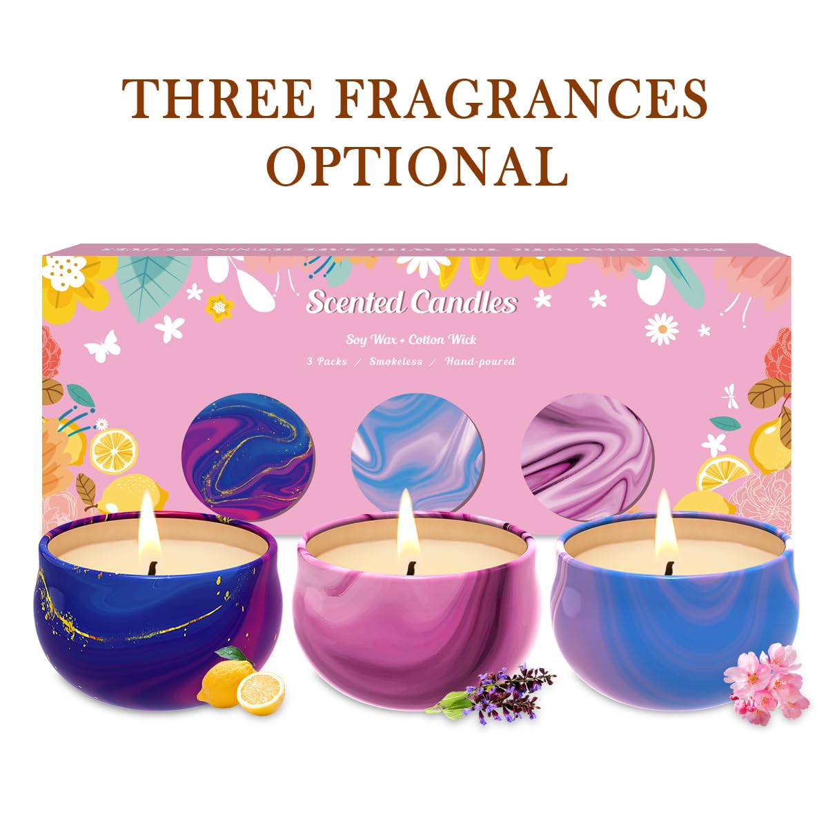 Scented Candles Set of 3, Aromatherapy Candle Set, Home Scented Candles for Winter, Holiday Weimingte uk supplements
