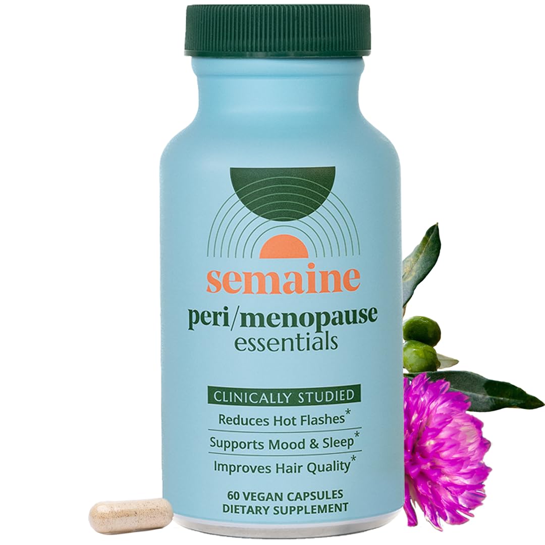 Semaine Peri/Menopause Essentials, 60 Ct. - Fuller Hair, No More Hot Flashes, Hormone Balance, Better Sleep & More - Clinically-Studied, Non-Hormonal Formula Semaine uk supplements