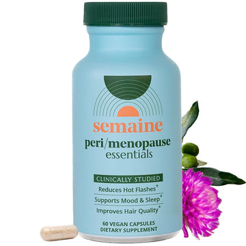 Semaine Peri/Menopause Essentials, 60 Ct. - Fuller Hair, No More Hot Flashes, Hormone Balance, Better Sleep & More - Clinically-Studied, Non-Hormonal Formula Semaine uk supplements