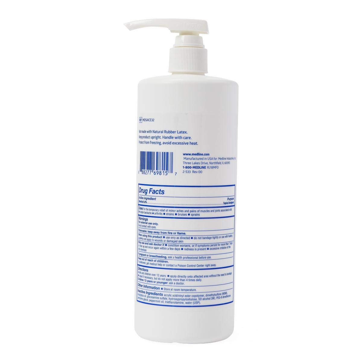Medline ActivICE Topical Pain Reliever 32 oz Medline uk supplements