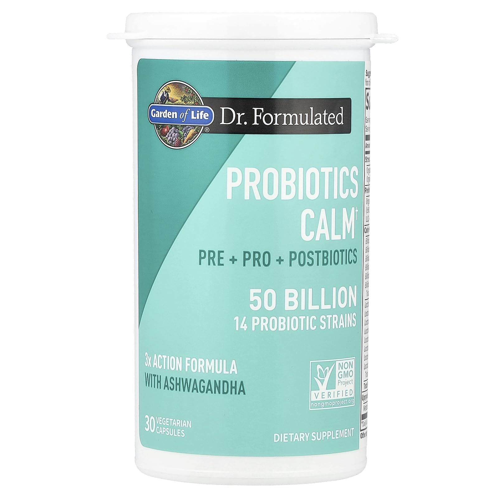Garden of Life Dr. Formulated Pre, Post & Probiotics Calm 50 Billion CFU Daily 3-in-1 Complete Supplement with Ashwagandha – Mood Support, Digestive & Immune Support, 30 Vegetarian Capsules Garden of Life uk supplements