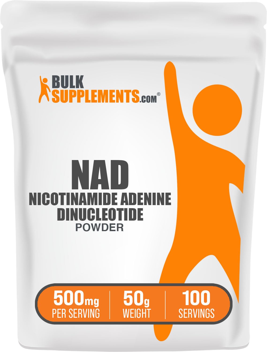 BulkSupplements.com NAD Powder - Nicotinamide Adenine Dinucleotide, NAD Supplement 500mg - for Energy Support, Pure & Gluten Free, 500mg per Serving, 50g (1.8 oz) (Pack of 1) BulkSupplements uk supplements