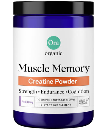 Ora Organic Creatine Monohydrate Powder - German-Sourced Creavitalis for Strength, elevATP for Energy, D-Ribose & Taurine for Recovery - Creatine for Women & Men - Acai Berry Flavor, 30 Servings Ora Organic uk supplements