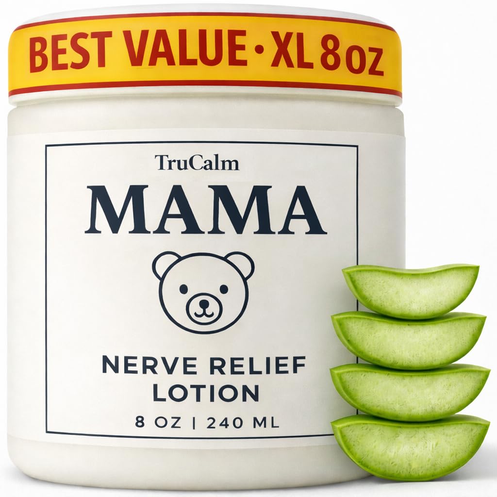 Mama Lotion – Neuropathy Nerve Relief Cream with Magnesium Chloride - Maximum Strength Comfort for Feet, Hands, Legs, Toes - Fast-Absorbing and Non-Greasy Formula for Food and Leg Comfort - 8 Oz TruCalm Mama uk supplements