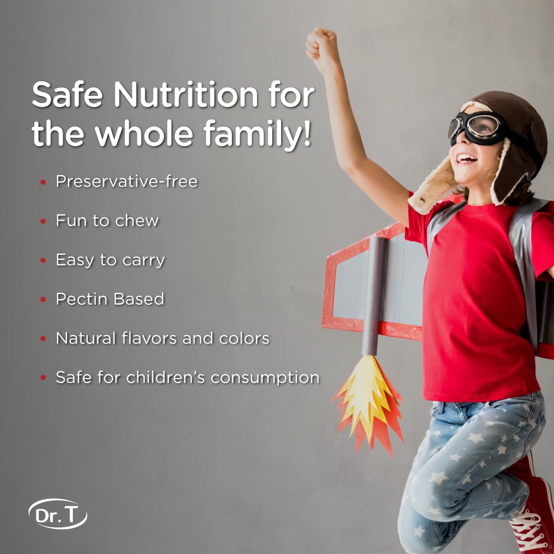 Dr. T Kids Multivitamin Gummies – Daily Vitamins for Kids Ages 2+, with A, C, D, E, B & Folic Acid – Supports Bone Strength, Immunity & Overall Health Dr. T uk supplements