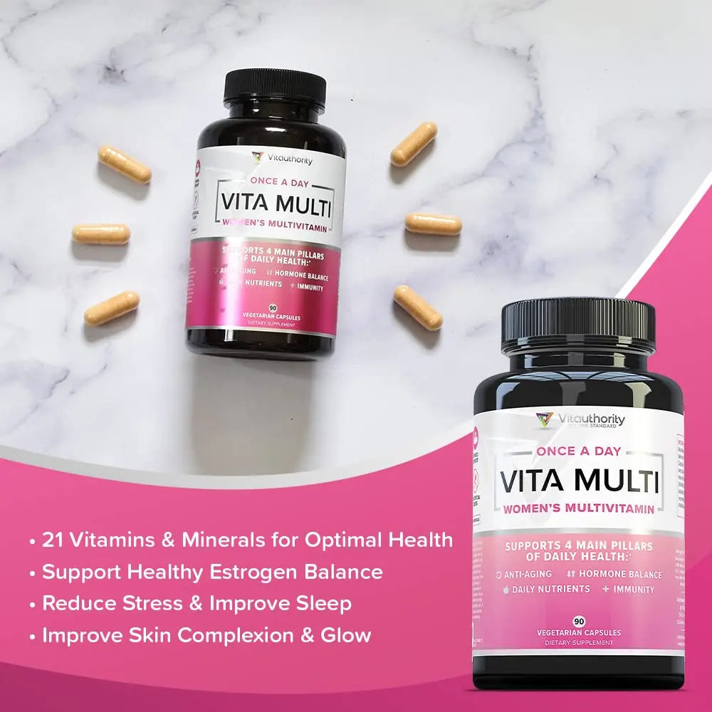 Vitauthority Multivitamin for Women Women’s Daily Multi-Vitamin Supplement with DIM, Iodine, Ashwagandha Supports Youthful Complexion Vitauthority uk supplements